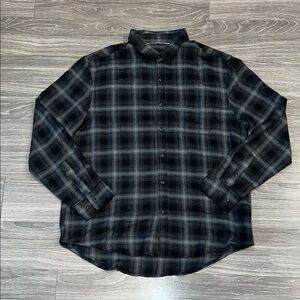 Men's Black & Gray Plaid Button-Up Shirt By Level Ten
